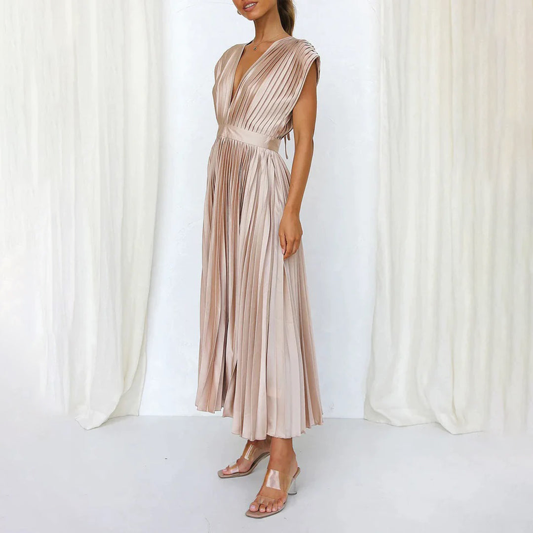 Kimberley | Modern Sleeveless V-Neck Dress — Alfa Empire, view 14