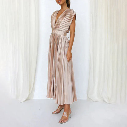 Kimberley | Modern Sleeveless V-Neck Dress — Alfa Empire, view 14