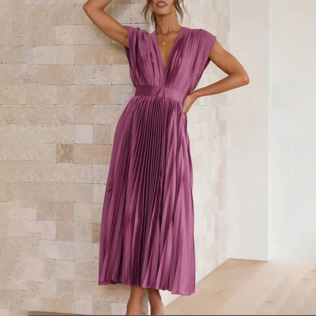 Kimberley | Modern Sleeveless V-Neck Dress — Alfa Empire, view 15