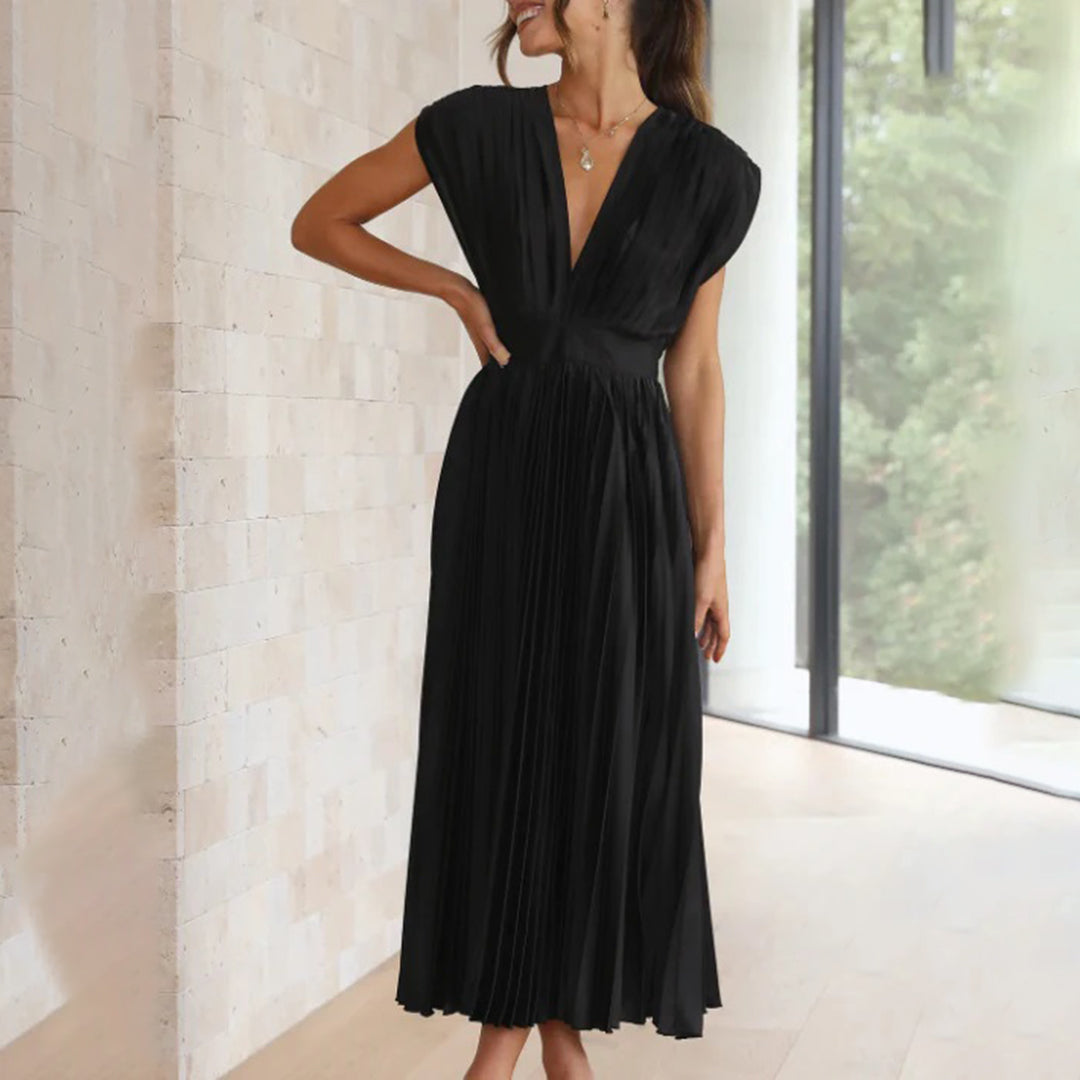 Kimberley | Modern Sleeveless V-Neck Dress — Alfa Empire, view 18