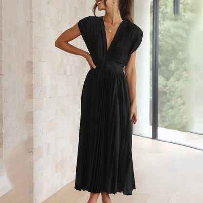 Kimberley | Modern Sleeveless V-Neck Dress — Alfa Empire, view 18