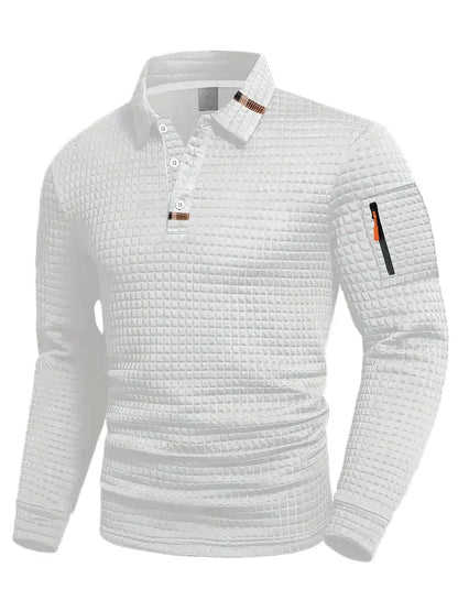 Lachlan | Classic Sleeve Pocket Polo Shirt — White — Alfa Empire, view 3