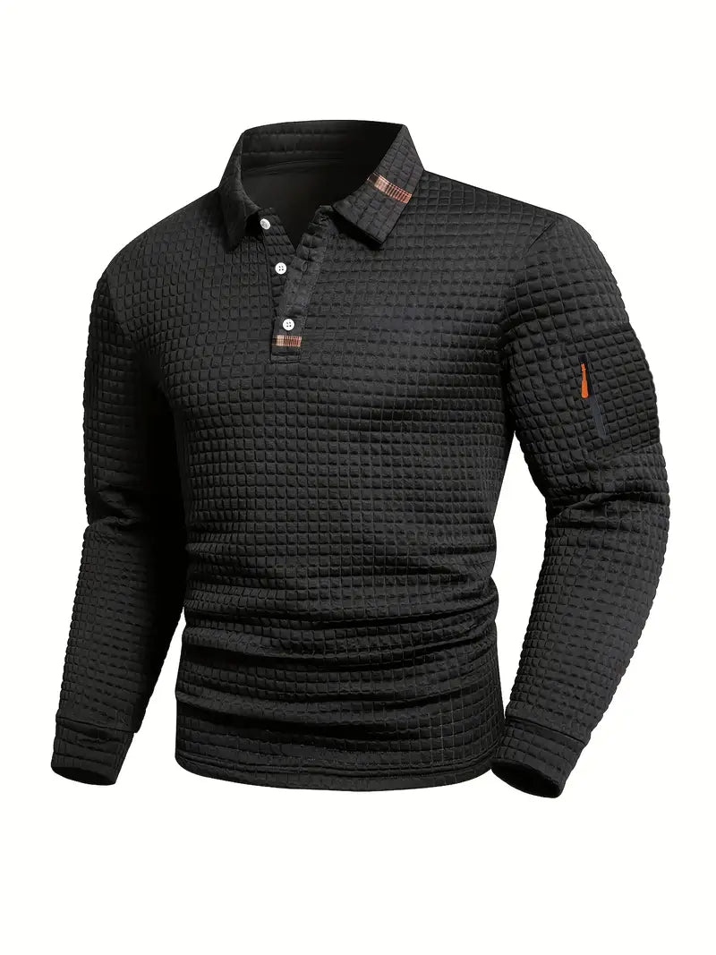 Lachlan | Classic Sleeve Pocket Polo Shirt — Black — Alfa Empire, view 4