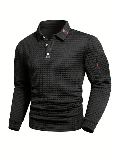 Lachlan | Classic Sleeve Pocket Polo Shirt — Black — Alfa Empire, view 4