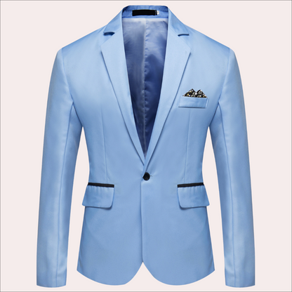 Landon | Modern Single Breasted Slim-Fit Blazer — Sky Blue — Alfa Empire, view 5