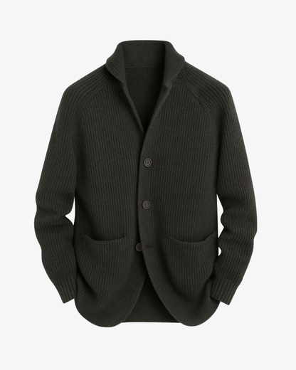 Lawrence | Tailored Button-Front Knit Cardigan — Alfa Empire, view 1
