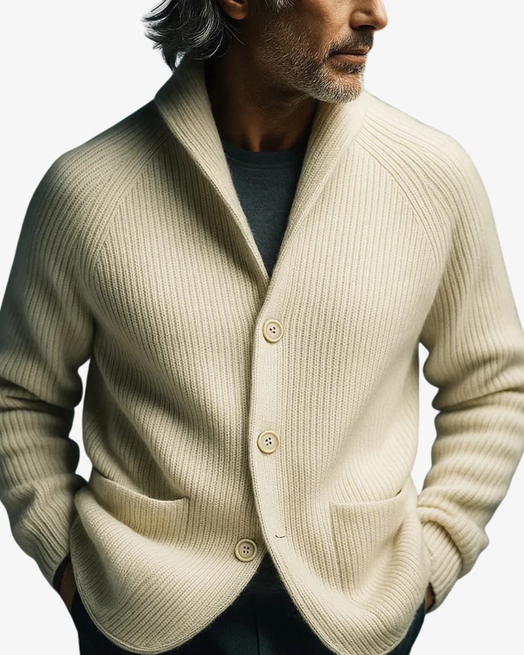 Lawrence | Tailored Button-Front Knit Cardigan — Alfa Empire, view 9