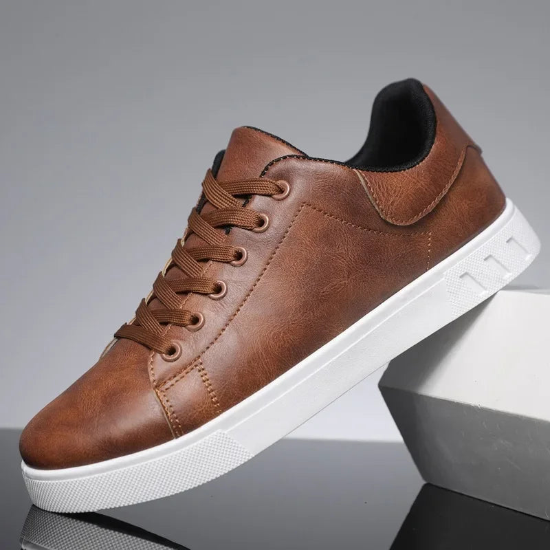 Lawrence | Streamlined Casual Lace-Up Shoes — Brown — Alfa Empire, view 1