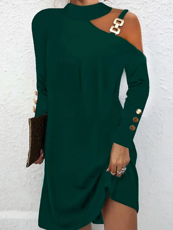 Leighton | Modern Halter Neck Mini Dress — Green — Alfa Empire, view 2