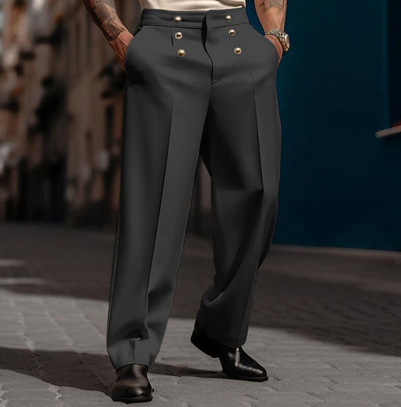 Lennox | Tailored High-Waist Statement Pants — Black — Alfa Empire, view 1
