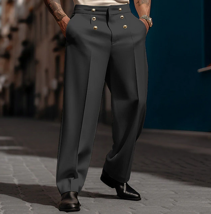 Lennox | Tailored High-Waist Statement Pants — Black — Alfa Empire, view 1