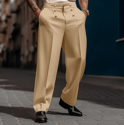 Lennox | Tailored High-Waist Statement Pants — Beige — Alfa Empire, view 3