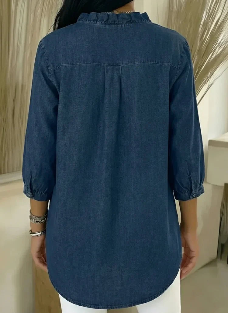 Lillian | Modern Ruffle Mid Sleeve Blouse — Alfa Empire, view 8