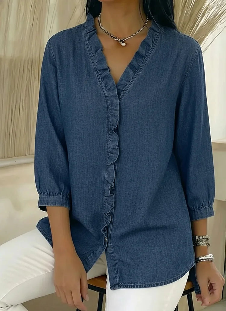 Lillian | Modern Ruffle Mid Sleeve Blouse — Alfa Empire, view 9