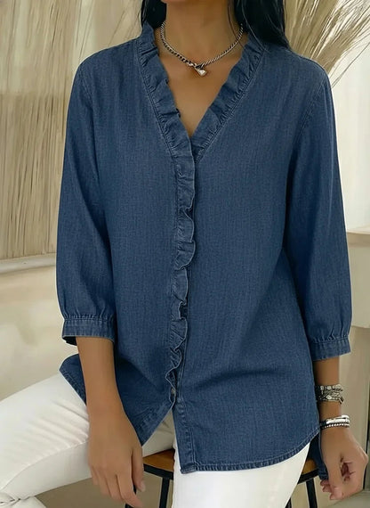 Lillian | Modern Ruffle Mid Sleeve Blouse — Alfa Empire, view 9