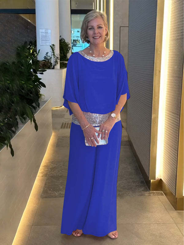Lillian | Classy Refined Wide Sleeve Set — Blue — Alfa Empire, view 3