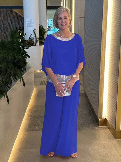 Lillian | Classy Refined Wide Sleeve Set — Blue — Alfa Empire, view 3