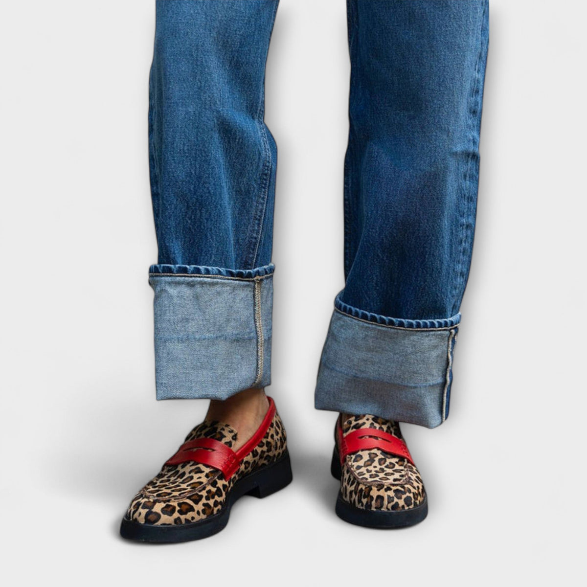 Liora | Modern Round-Toe Leopard-Print Loafers — Leopard — Alfa Empire, view 1