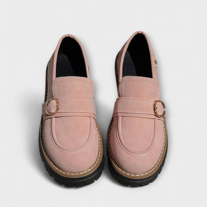 Lora | Round-Toe Casual Loafers — Pink — Alfa Empire, view 14
