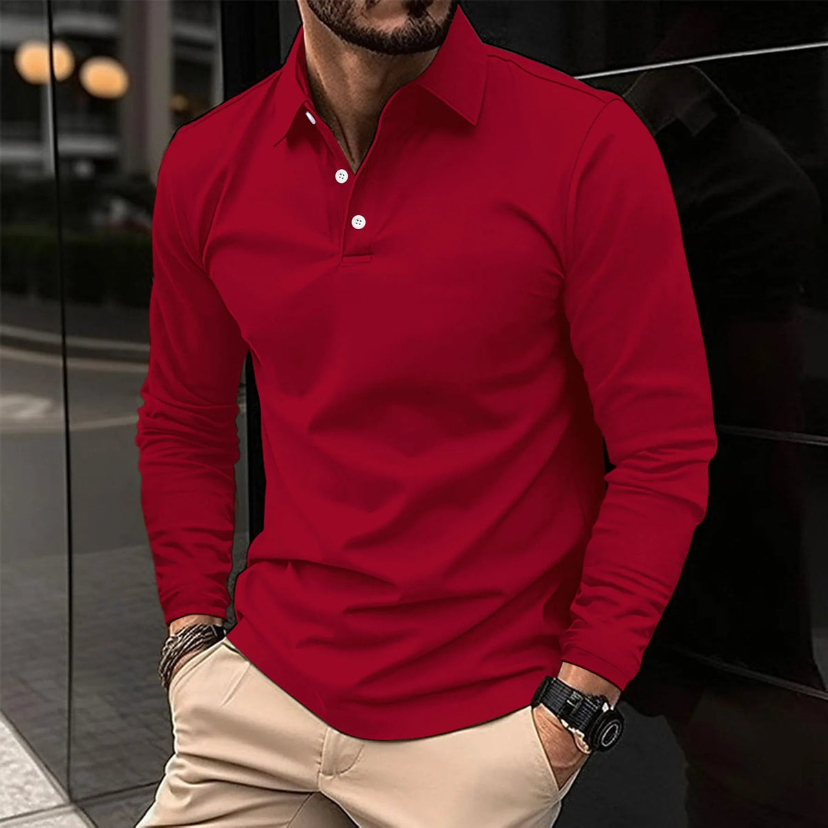 Luca | Smart Casual Long-Sleeved Polo — Alfa Empire, view 6