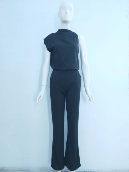 Maisy | Refined Sleeveless Draped Wide-Leg Jumpsuit — Alfa Empire, view 14