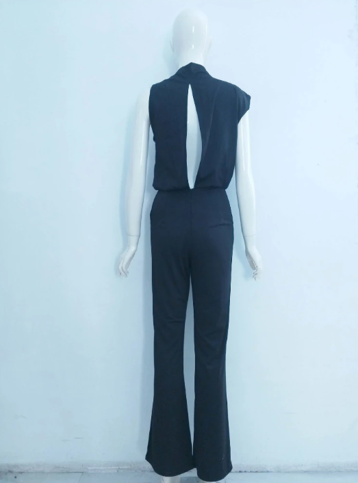 Maisy | Refined Sleeveless Draped Wide-Leg Jumpsuit — Alfa Empire, view 15