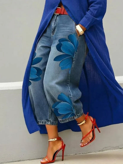 Mallory | Modern Shirt Dress and Floral Jeans Set — Alfa Empire, view 5