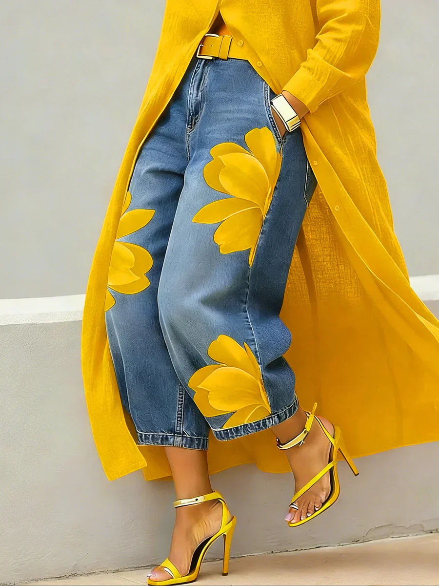 Mallory | Modern Shirt Dress and Floral Jeans Set — Alfa Empire, view 7