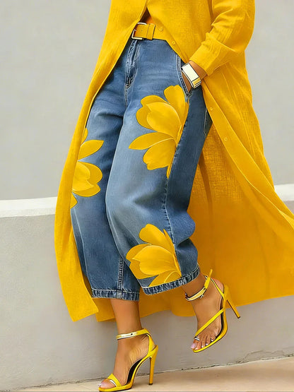 Mallory | Modern Shirt Dress and Floral Jeans Set — Alfa Empire, view 7