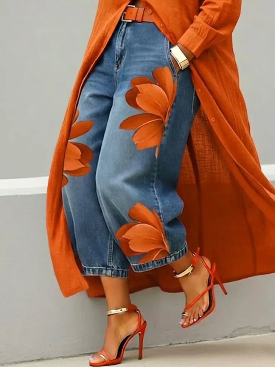 Mallory | Modern Shirt Dress and Floral Jeans Set — Alfa Empire, view 8