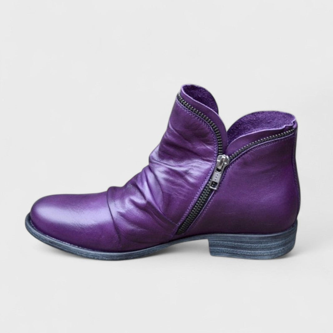 Marcelline | Supportive Orthopedic Ankle Boots — Purple — Alfa Empire, view 1