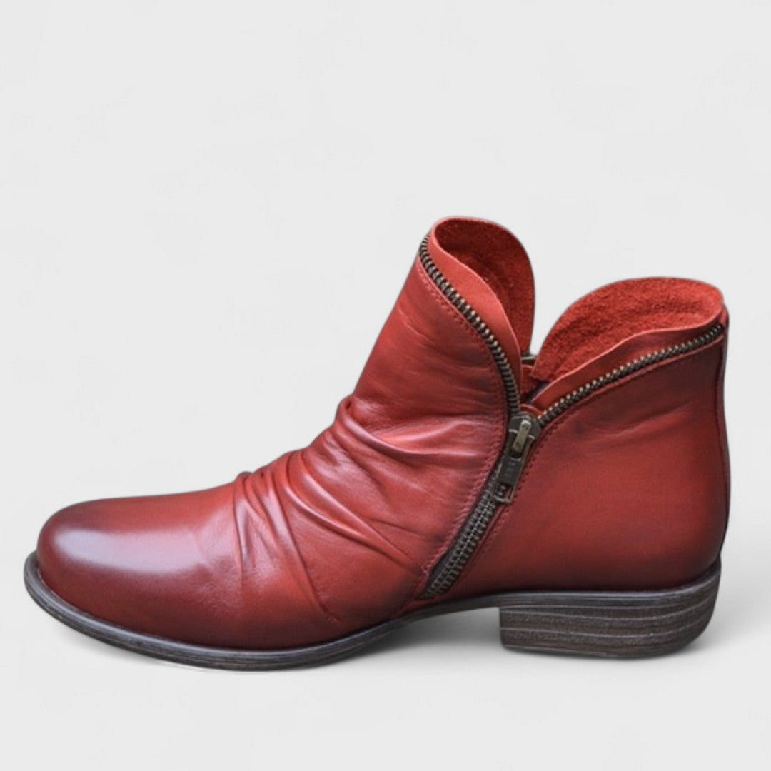 Marcelline | Supportive Orthopedic Ankle Boots — Red — Alfa Empire, view 4