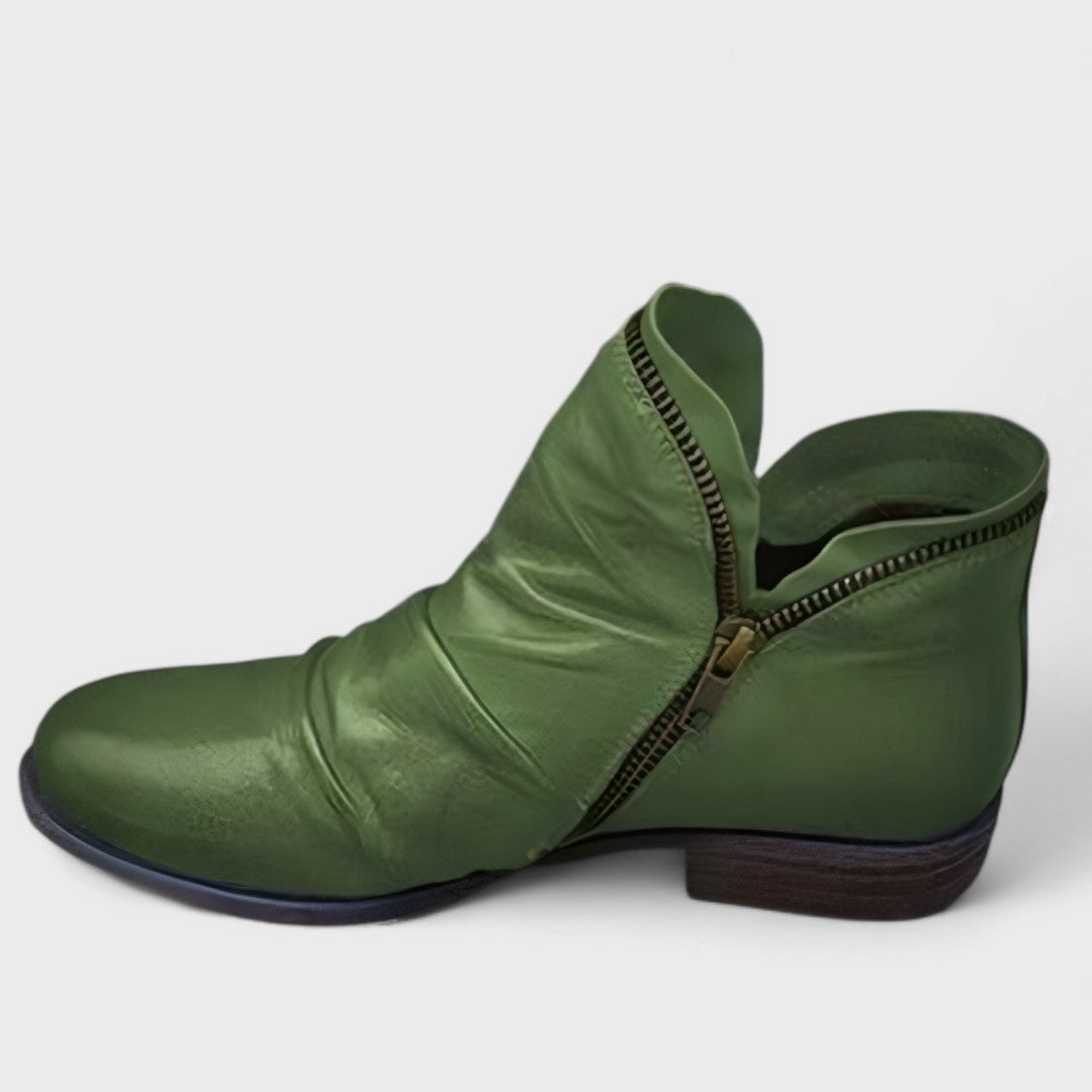 Marcelline | Supportive Orthopedic Ankle Boots — Green — Alfa Empire, view 6
