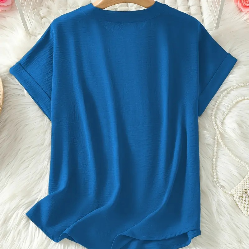 Margaux | Modern Mid Sleeve V-Neck Blouse — Alfa Empire, view 7