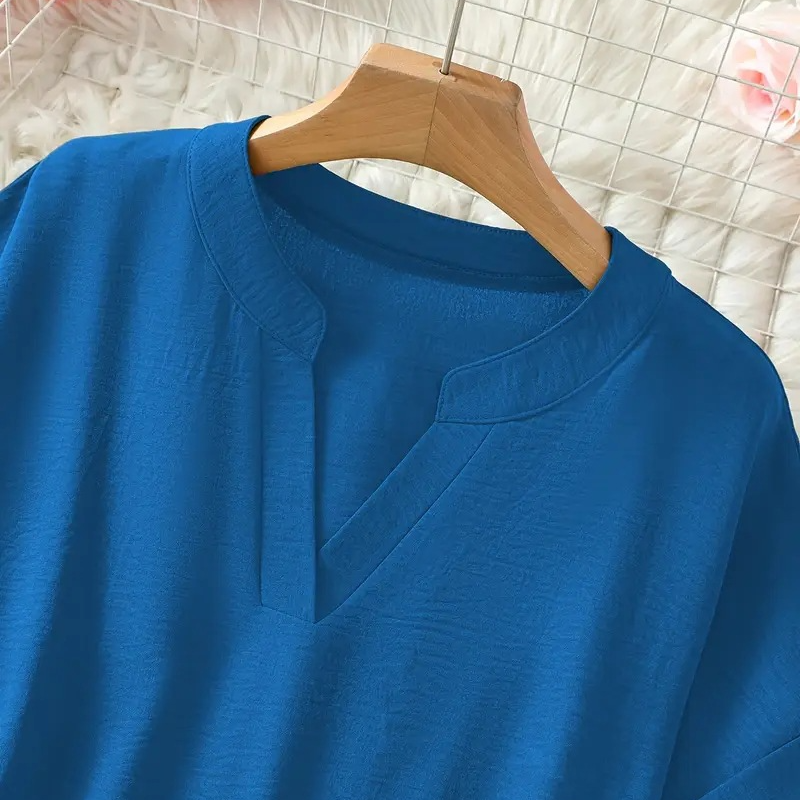 Margaux | Modern Mid Sleeve V-Neck Blouse — Alfa Empire, view 8