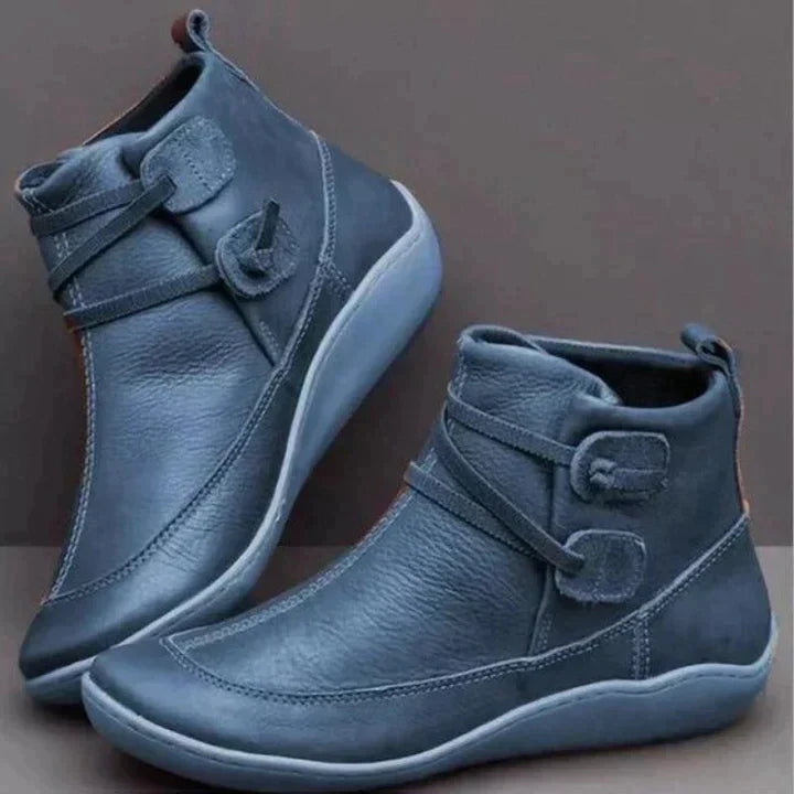 Marguerite | Supportive Ankle Boots — Navy Blue — Alfa Empire, view 1