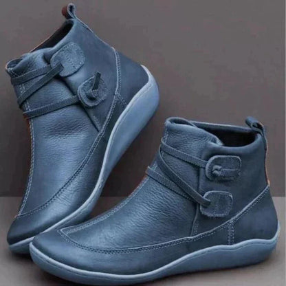 Marguerite | Supportive Ankle Boots — Navy Blue — Alfa Empire, view 1