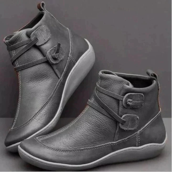 Marguerite | Supportive Ankle Boots — Gray — Alfa Empire, view 3
