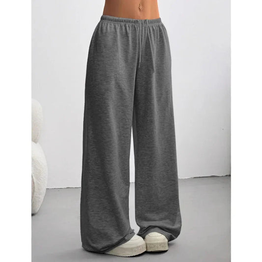 Marlene | Relaxed Wide-Leg Sweatpants — Dark Gray — Alfa Empire, view 2