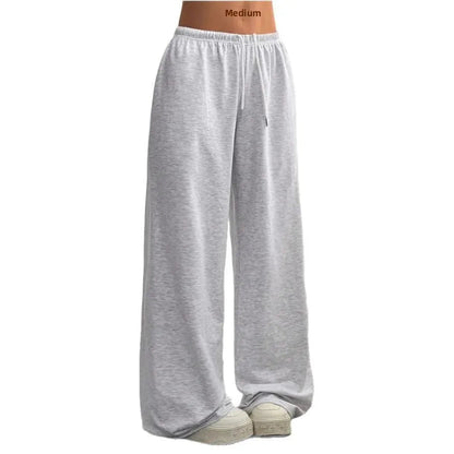 Marlene | Relaxed Wide-Leg Sweatpants — Light Gray — Alfa Empire, view 3