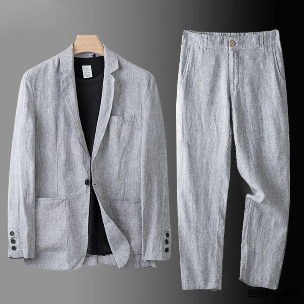 Maximo | Casual Button Cardigan and Pant Set — Grey — Alfa Empire, view 5