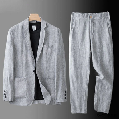 Maximo | Casual Button Cardigan and Pant Set — Grey — Alfa Empire, view 5