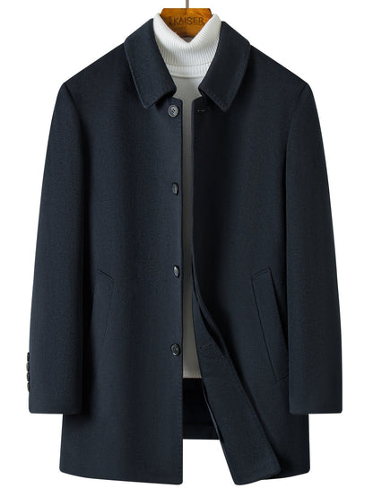 Men's Button-Front Overcoat Collar Pockets — Alfa Empire, view 1