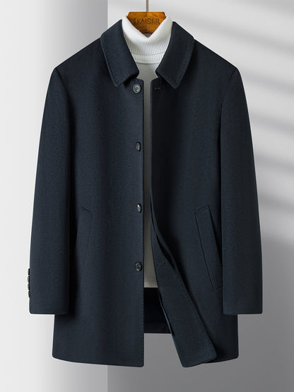 Men's Button-Front Overcoat Collar Pockets — Alfa Empire, view 2