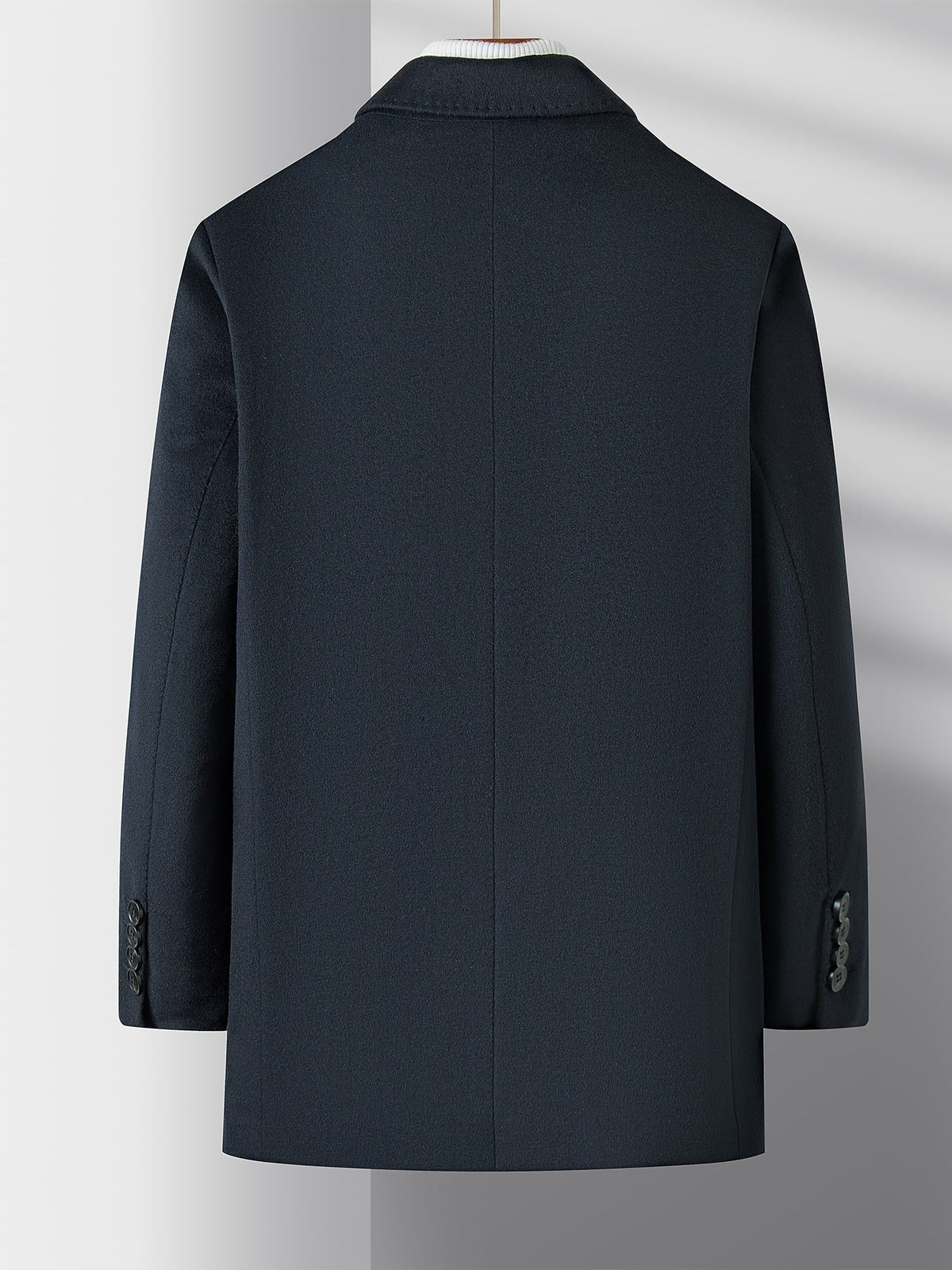 Men's Button-Front Overcoat Collar Pockets — Alfa Empire, view 3