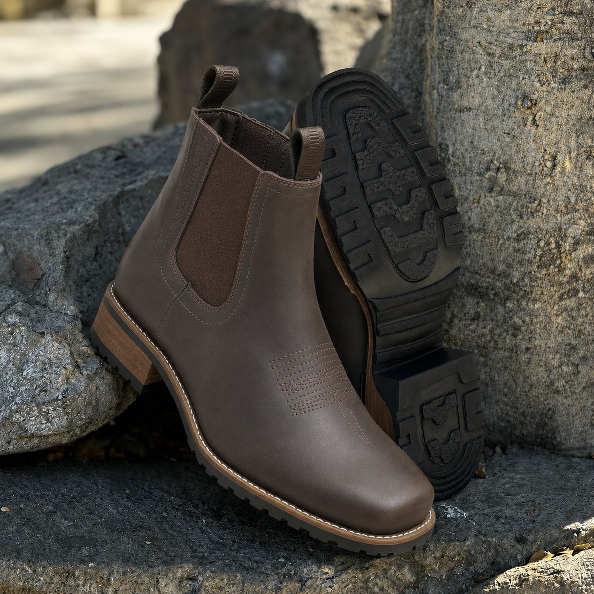 Men's Chelsea Ankle Boots Pull-On with Elastic Gores — Alfa Empire, view 3