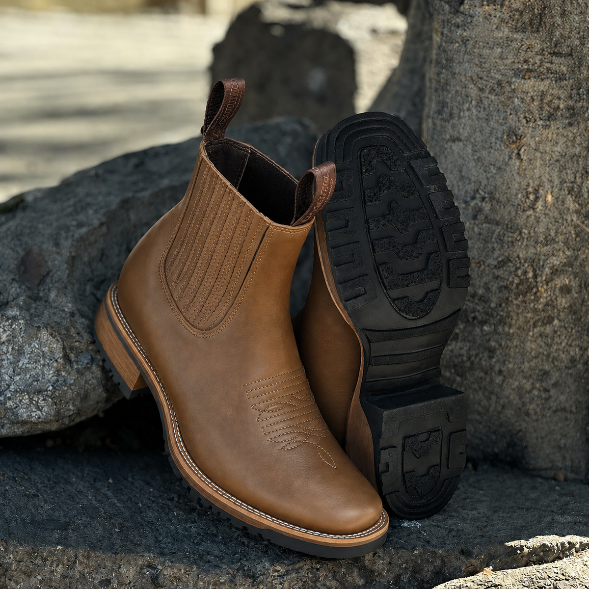 Men's Chelsea Ankle Boots Pull-On with Elastic Gores — Alfa Empire, view 4