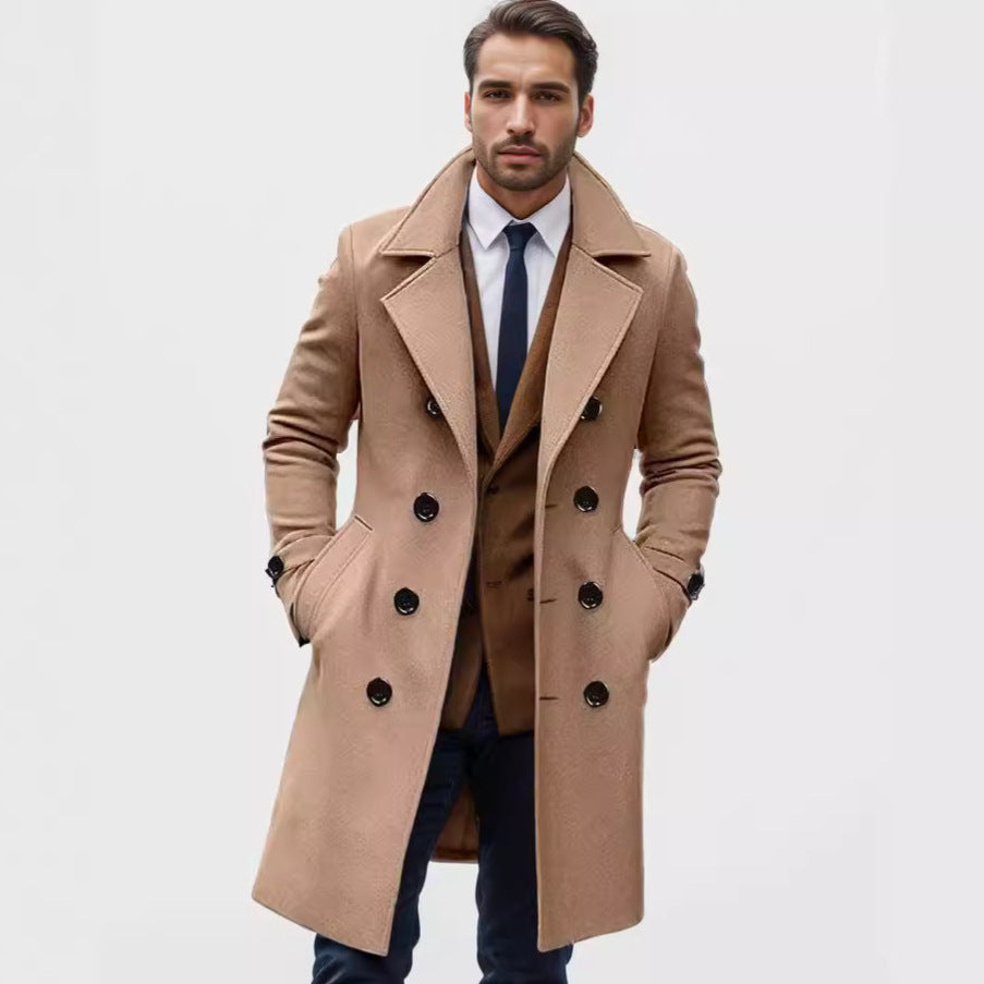 Men's Double-Breasted Trench Coat Notch Collar — Alfa Empire, view 5