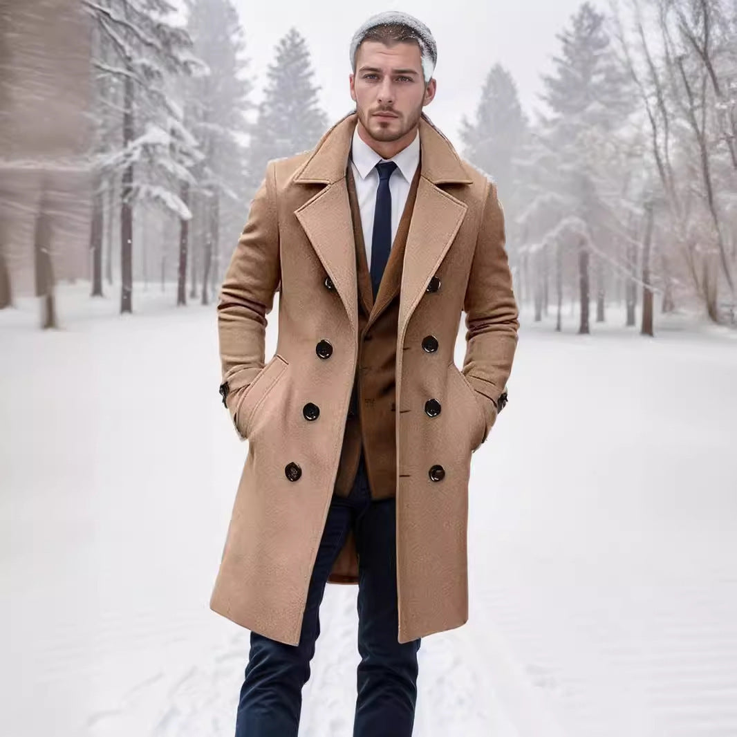 Men's Double-Breasted Trench Coat Notch Collar — Alfa Empire, view 6