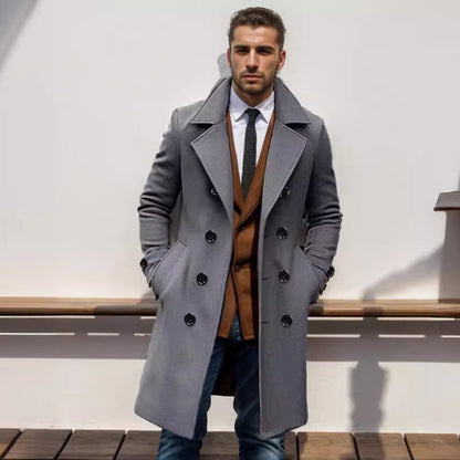 Men's Double-Breasted Trench Coat Notch Collar — Alfa Empire, view 7